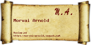 Morvai Arnold névjegykártya